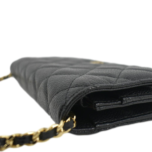 CHANEL Woc Caviar Leather Wallet On Chain Clutch Bag Black