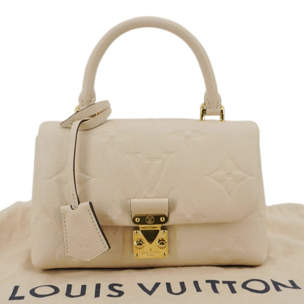 LOUIS VUITTON Madeleine MM Monogram Empreinte Leather Top Handle Bag White