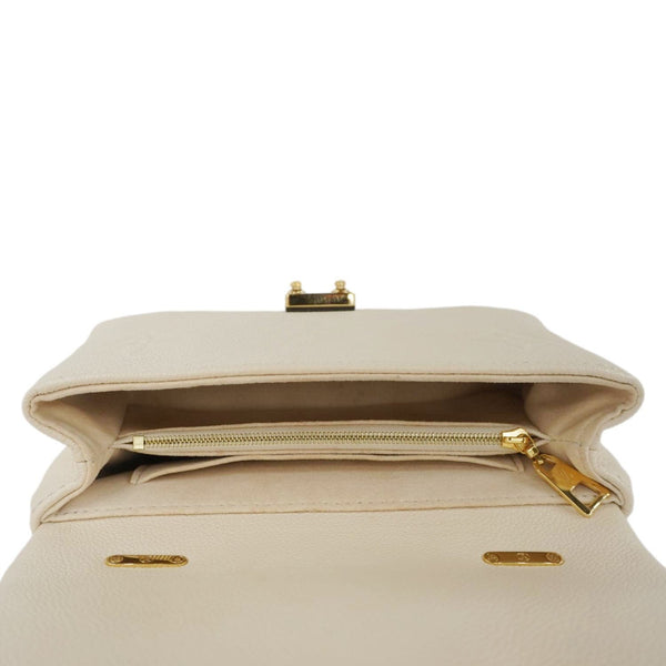 LOUIS VUITTON Madeleine MM Monogram Empreinte Leather Top Handle Bag White