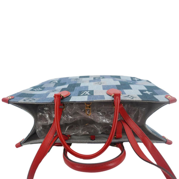 LOUIS VUITTON Onthego GM Autres Toiles Monogram Denim Shoulder Bag Blue