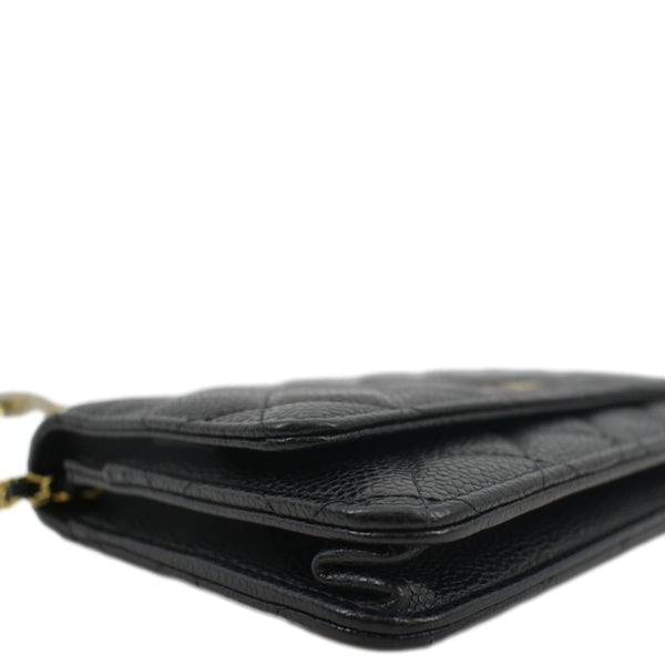 CHANEL Woc Caviar Leather Wallet On Chain Clutch Bag Black