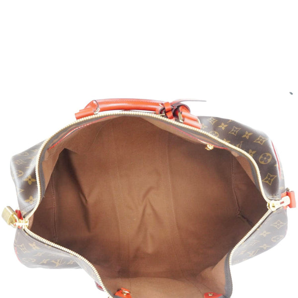 LOUIS VUITTON Keepall Bandoulière 50 Monogram Canvas Travel Bag Coquelicot