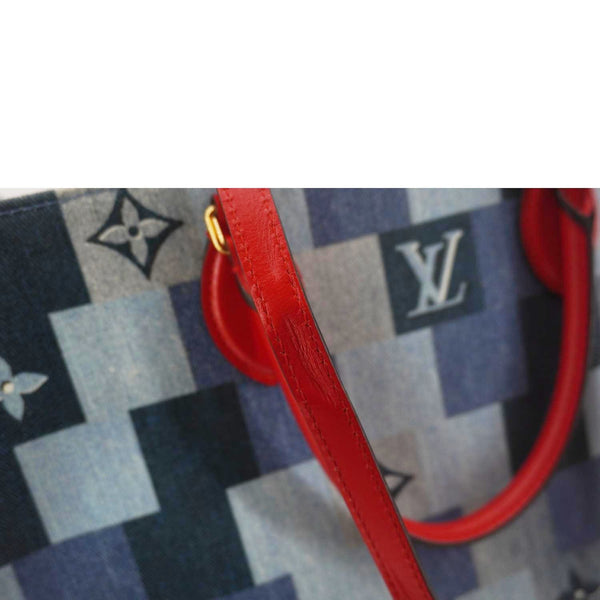 LOUIS VUITTON Onthego GM Autres Toiles Monogram Denim Shoulder Bag Blue