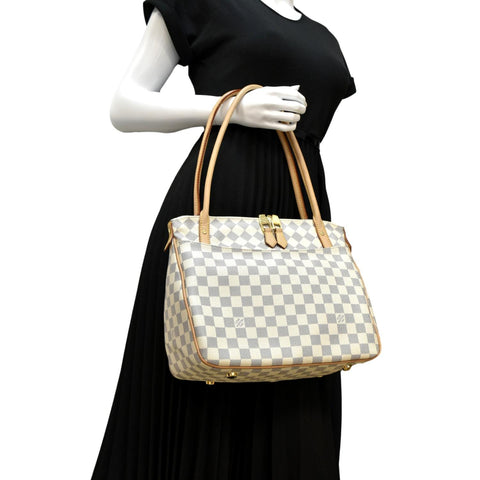 LOUIS VUITTON Figheri PM Damier Azur Shoulder Bag White