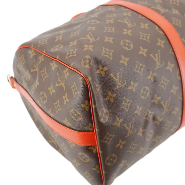 LOUIS VUITTON Keepall Bandoulière 50 Monogram Canvas Travel Bag Coquelicot