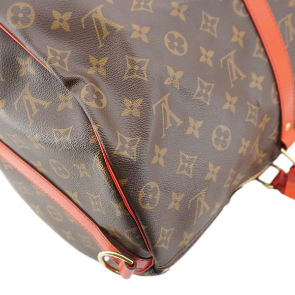 LOUIS VUITTON Keepall Bandoulière 50 Monogram Canvas Travel Bag Coquelicot