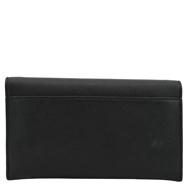 CHRISTIAN DIOR Long Saddle Leather Crossbody Chain Wallet Black