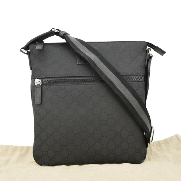 GUCCI GG Monogram Nylon Messenger Bag Black 449184
