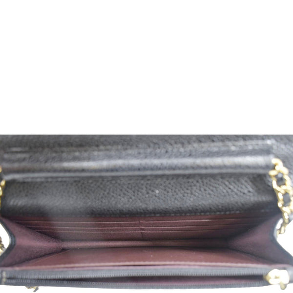 CHANEL Woc Caviar Leather Wallet On Chain Clutch Bag Black