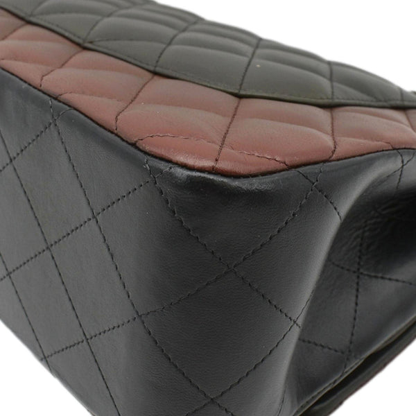 CHANEL Classic Double Flap Medium Quilted Leather Crossbody Tricolor