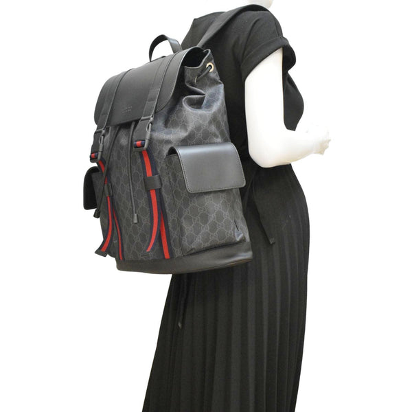 GUCCI GG Supreme Canvas Backpack Black 495563