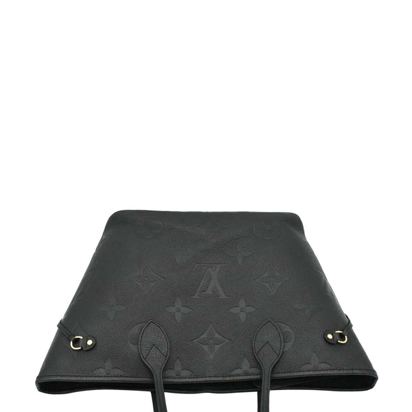 LOUIS VUITTON Neverfull MM Empreinte Leather Tote Shoulder Bag Black