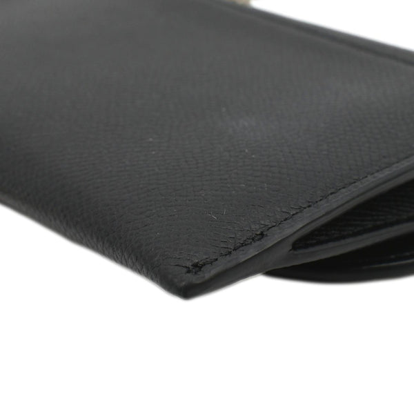 CHRISTIAN DIOR Long Saddle Leather Crossbody Chain Wallet Black