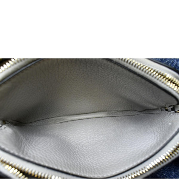 VALENTINO Double Zip Rockstud Leather Chain Crossbody Bag Grey