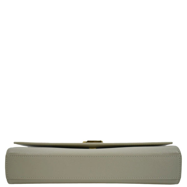 YVES SAINT LAURENT Kate Leather Chain Clutch Crossbody Bag White