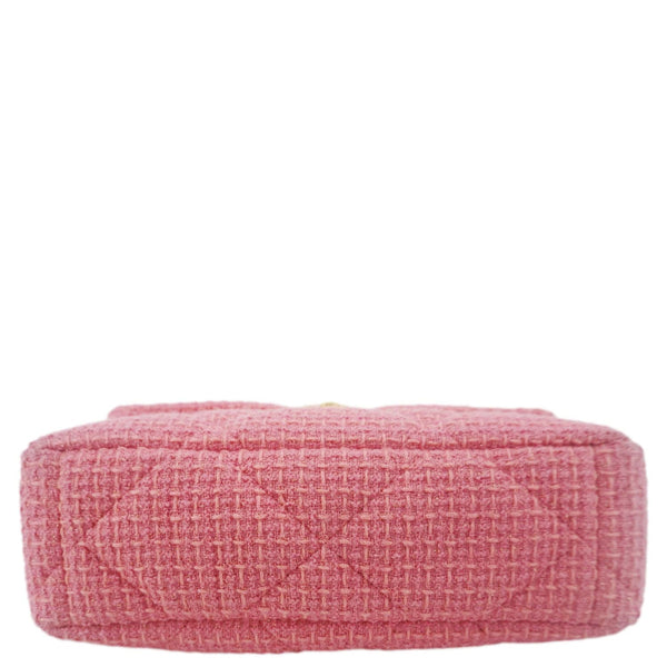 CHANEL 19 Flap Medium Quilted Tweed Shoulder Bag Rose Pink
