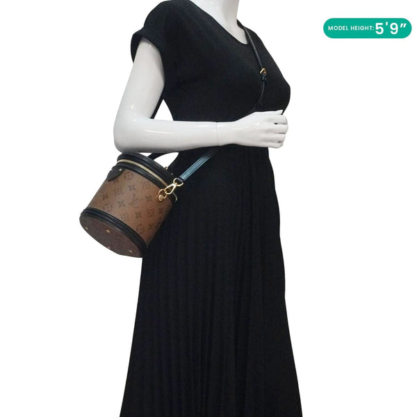 LOUIS VUITTON Cannes Reverse Monogram Canvas Shoulder Bag Brown