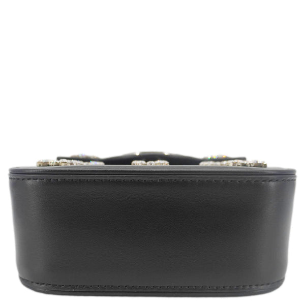 VERSACE La Medusa Mini Embellished Leather Top Handle Shoulder Bag Black
