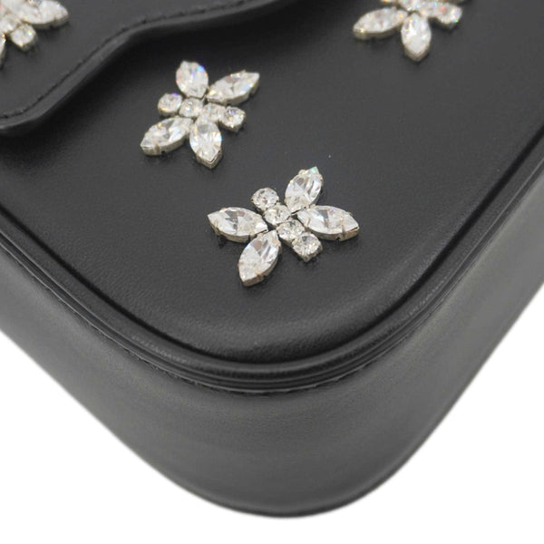 VERSACE La Medusa Mini Embellished Leather Top Handle Shoulder Bag Black