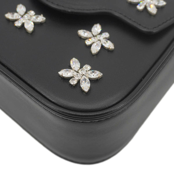 VERSACE La Medusa Mini Embellished Leather Top Handle Shoulder Bag Black