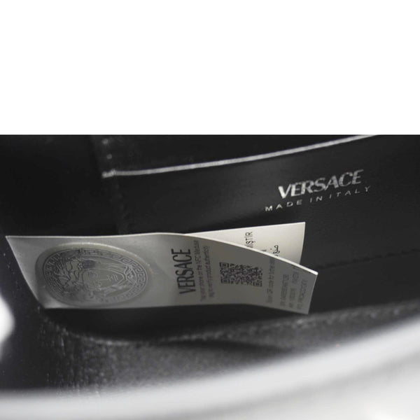 VERSACE La Medusa Mini Embellished Leather Top Handle Shoulder Bag Black