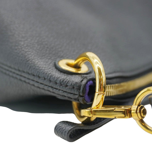 LOUIS VUITTON Maida Monogram Empreinte Leather Hobo Shoulder Bag Black