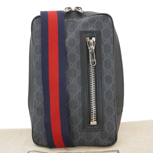 GUCCI GG Supreme Canvas Belt Bag with Zip Pocket Black 478325