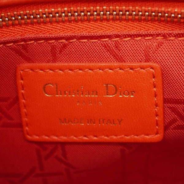 CHRISTIAN DIOR Lady Dior Cannage Lambskin Leather Crossbody Bag Red
