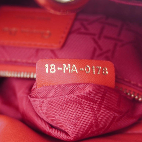 CHRISTIAN DIOR Lady Dior Cannage Lambskin Leather Crossbody Bag Red