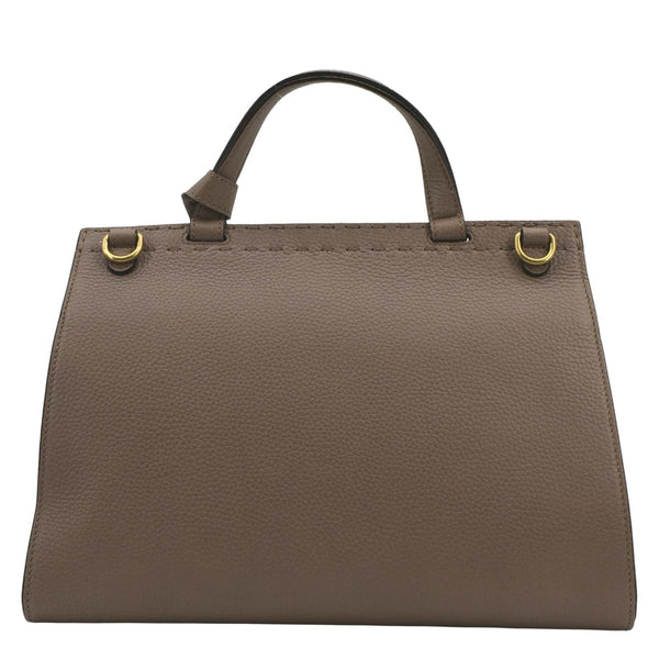 GUCCI GG Marmont Leather Top Handle Shoulder Bag Beige 421890