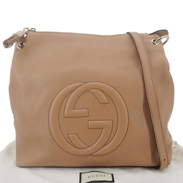 GUCCI Soho Medium Leather Tote Bag Brown 536194