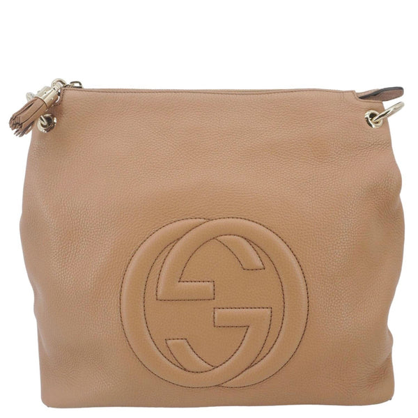 GUCCI Soho Medium Leather Tote Bag Brown 536194
