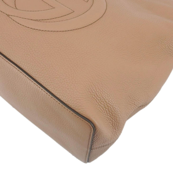 GUCCI Soho Medium Leather Tote Bag Brown 536194