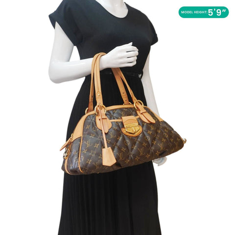 LOUIS VUITTON Etoile Bowling Monogram Canvas Satchel Bag Brown
