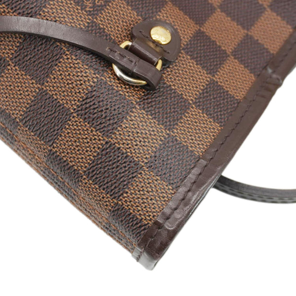 LOUIS VUITTON Neverfull MM Damier Ebene Shoulder Bag Brown