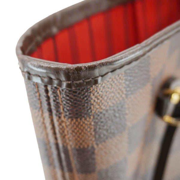 LOUIS VUITTON Neverfull MM Damier Ebene Shoulder Bag Brown