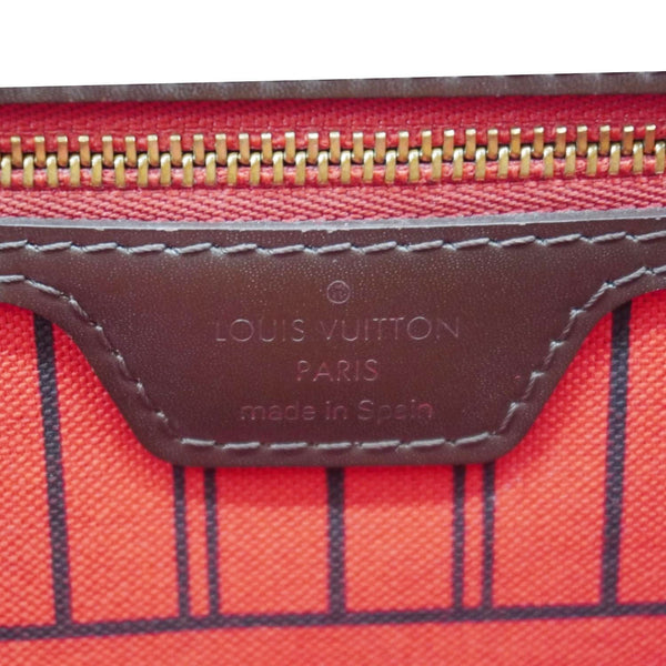LOUIS VUITTON Neverfull MM Damier Ebene Shoulder Bag Brown
