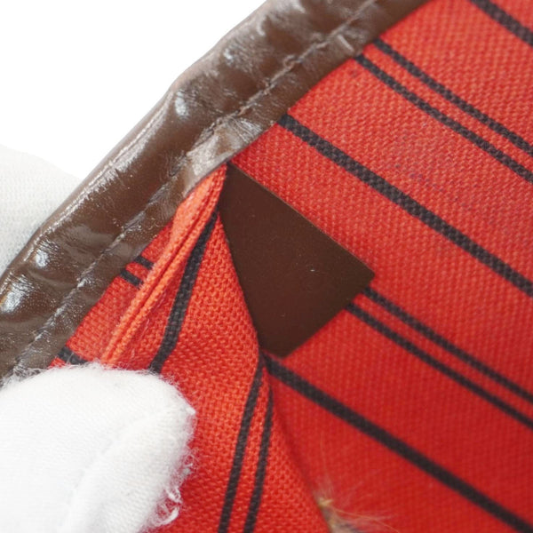 LOUIS VUITTON Neverfull MM Damier Ebene Shoulder Bag Brown