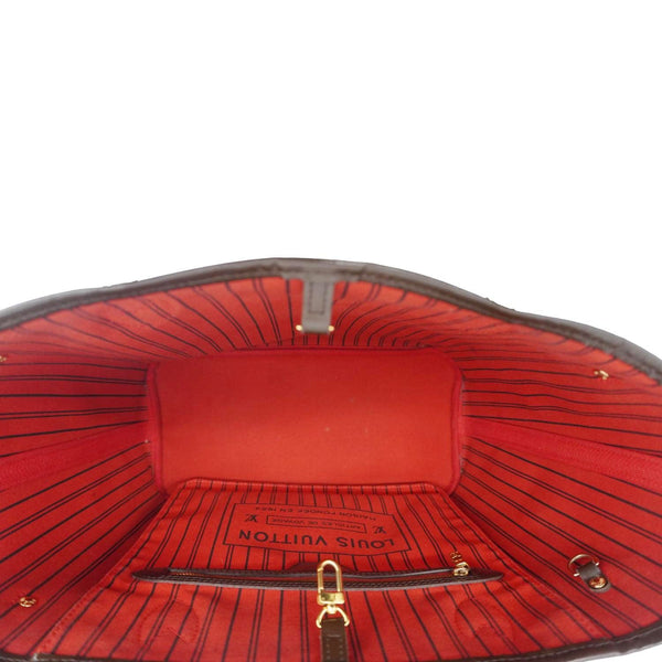 LOUIS VUITTON Neverfull MM Damier Ebene Shoulder Bag Brown