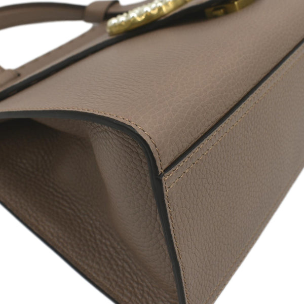 GUCCI GG Marmont Leather Top Handle Shoulder Bag Beige 421890