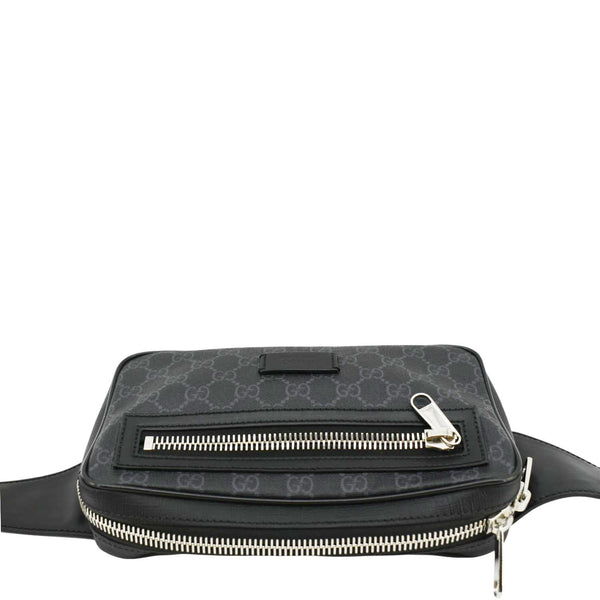 GUCCI GG Supreme Canvas Zip Belt Bag Black 474293