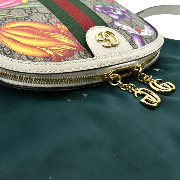 GUCCI Ophidia Flora Small Supreme Canvas Shoulder Bag Beige 499621