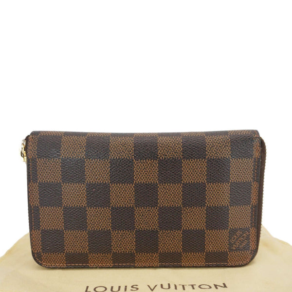 LOUIS VUITTON Zip Around Damier Ebene Wallet Brown