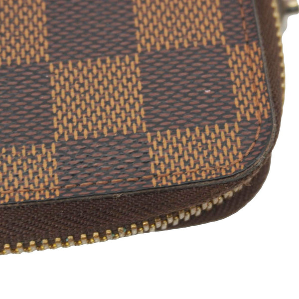 LOUIS VUITTON Zip Around Damier Ebene Wallet Brown