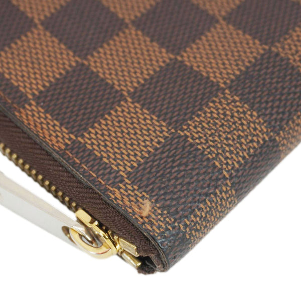 LOUIS VUITTON Zip Around Damier Ebene Wallet Brown
