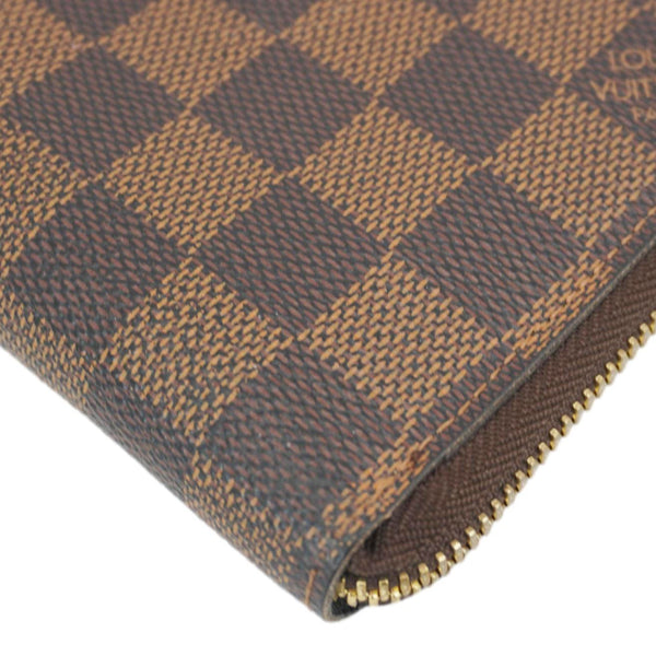 LOUIS VUITTON Zip Around Damier Ebene Wallet Brown
