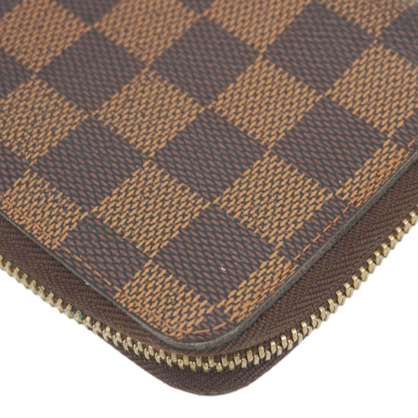 LOUIS VUITTON Zip Around Damier Ebene Wallet Brown