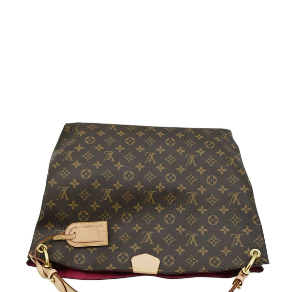 LOUIS VUITTON Monogram Canvas Hobo Shoulder Bag Brown upper look