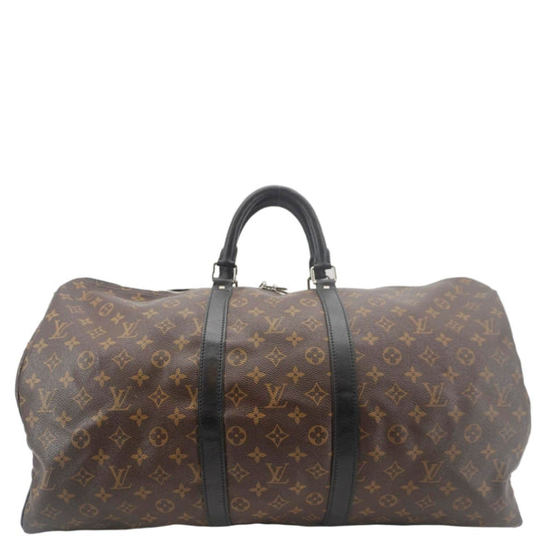 LOUIS VUITTON Keepall 55 Bandouliere Monogram Canvas Travel Bag Black