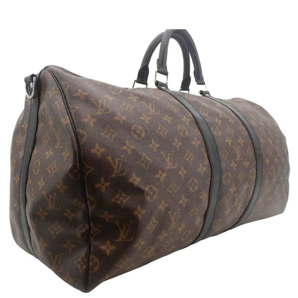 LOUIS VUITTON Keepall 55 Bandouliere Monogram Canvas Travel Bag Black